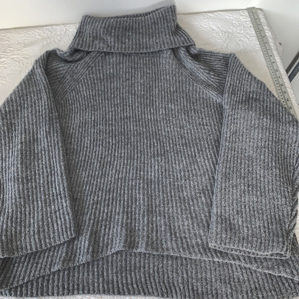 Point Sur Women's Mock Neck Long Sleeves Pullover Sweater Gray Size 2X J Crew